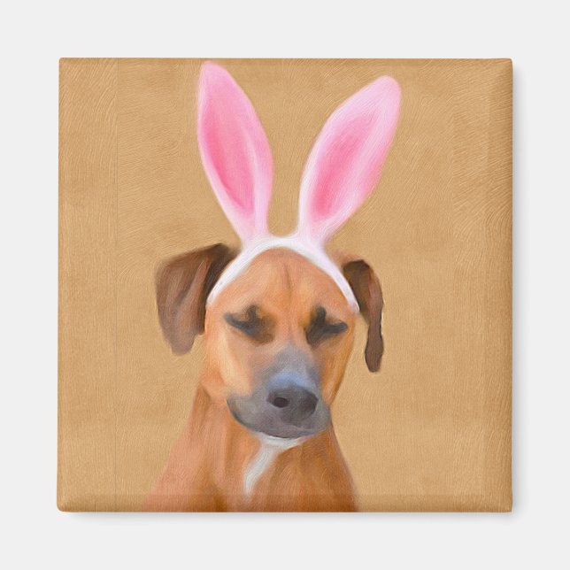 Happy Oaster Rhodesian Ridgeback Magnet (Vorne)