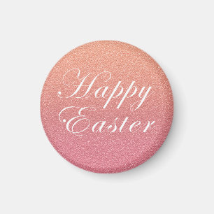 Happy Oaster Rose Gold Pink Sparkle Glitzer Style Magnet