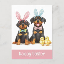 Happy Oaster Rottweiler Hunde Bunny Ears
