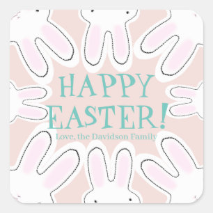 Happy Oaster Roush niedliche Bundsen Quadratischer Aufkleber