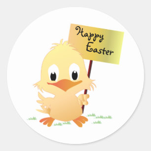 Happy Oaster Runder Aufkleber