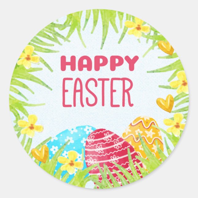 Happy Oaster Runder Aufkleber (Vorderseite)