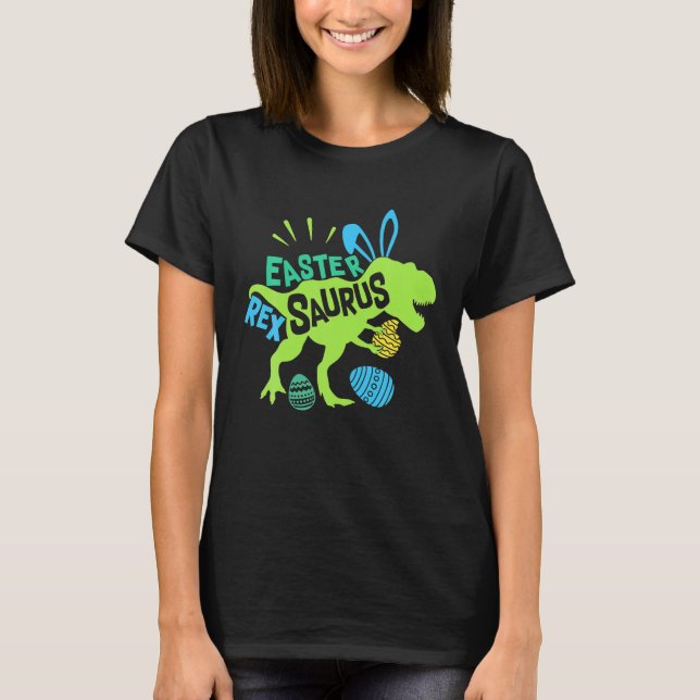 Happy Oaster Saurus TRex Eggs Dinosaur Funny Gesch T-Shirt (Vorderseite)