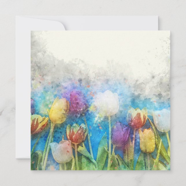 Happy Oaster schöne Tulpen Karte (Rückseite)