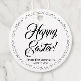 Happy Oaster Schwarz-weiße Herzen kundenspezifisch Geschenkanhänger