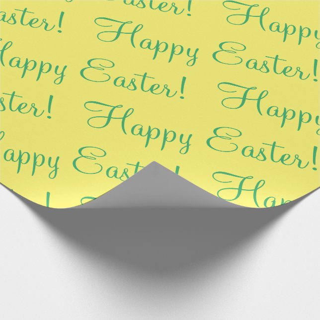 Happy Oaster Script Yellow Spring Gift Geschenkpapier (Ecke)