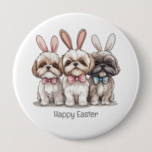 Happy Oaster Shih Tzu Hogs Button
