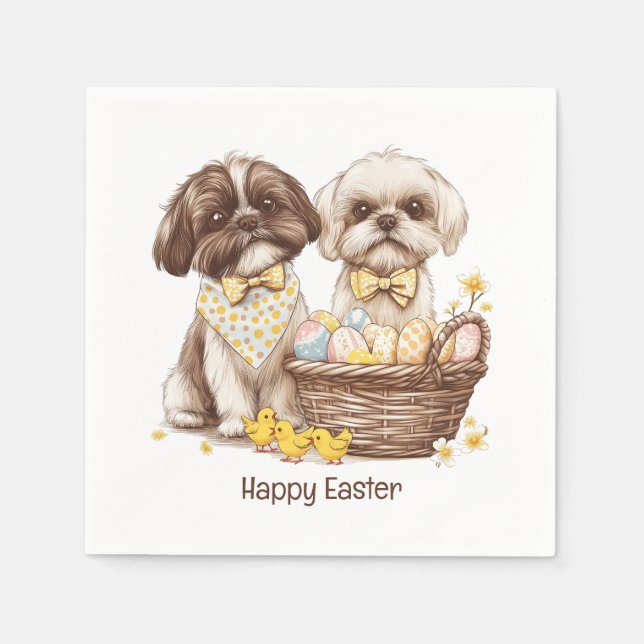 Happy Oaster Shih Tzu Hogs Serviette (Vorderseite)