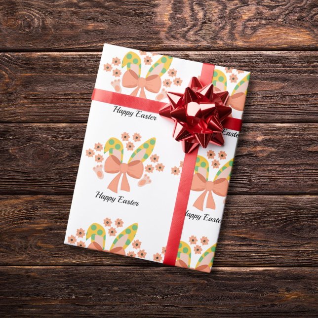 "Happy Oaster" Sonnige Ohren und rosa Bugmuster Geschenkpapier (Von Creator hochgeladen)