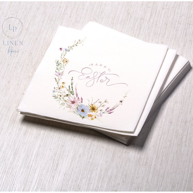 Happy Oaster Spring Blume Wreath Serviette (Von Creator hochgeladen)