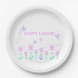 Happy Oaster Spring Garden Paper Plate Pappteller