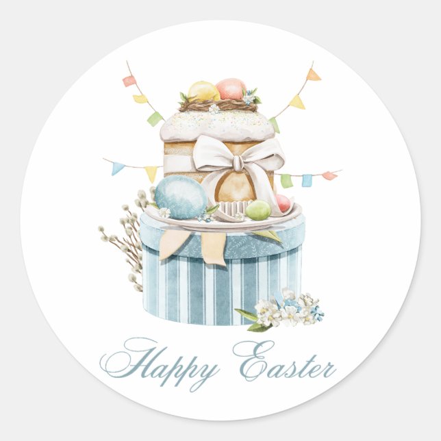 Happy Oaster Stickers mit Pastel Ostereiern (Vorderseite)