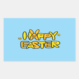 Happy Oaster Sunny Springtime Rechteckiger Aufkleber