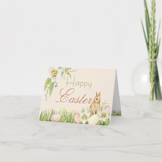 Happy Oaster Sweet Bunny Personalisiert Floral (Vorderseite)