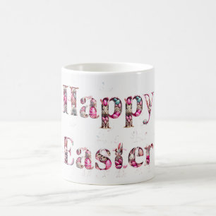 Happy Oaster Text Bunnies Ostereier Kaffeetasse