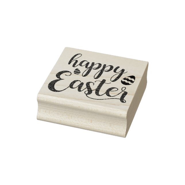 Happy Oaster | Text zum Thema Ostertypografie Gummistempel (Stempel)