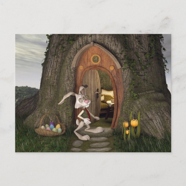 Happy Oaster - The Rabbit House Postkarte (Vorderseite)