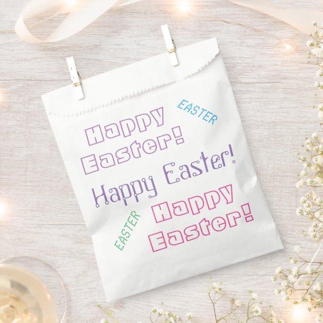Happy Oaster Theme Pastel Typografie Set von 50 Geschenktütchen (Ausgeschnitten)