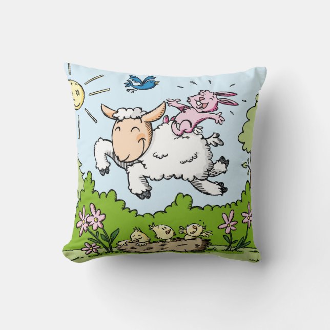 Happy Oaster Throw Kissen (Vorderseite)