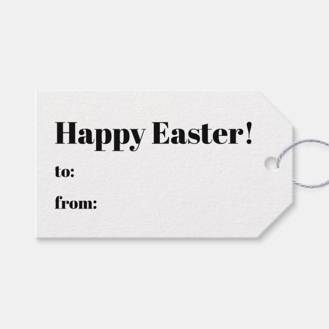 Happy Oaster to from modern typography kraft Geschenkanhänger (Vorderseite (Horizontal))