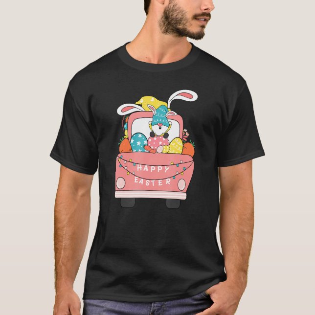 Happy Oaster Truck Oster Bunny Gnome Ostereier H T-Shirt (Vorderseite)