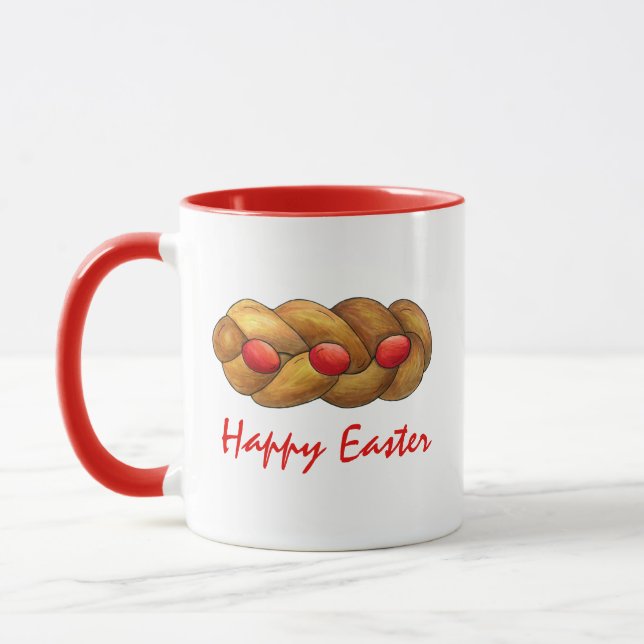 Happy Oaster Tsoureki Griechisch Armenian Holiday  Tasse (Links)
