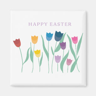 Happy Oaster Tulips Magnet