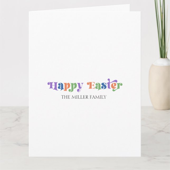 Happy Oaster Typografy Pastel Blume Muster Karte (Vorderseite)