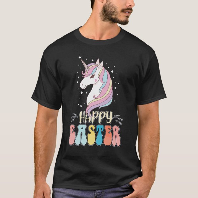 Happy Oaster Unicorn Bunny Rabbit Eggs T-Shirt (Vorderseite)