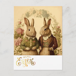Happy Oaster Vintag Bunny Postkarte