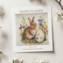 Happy Oaster Vintag Bunny Rabbit Personalisiert