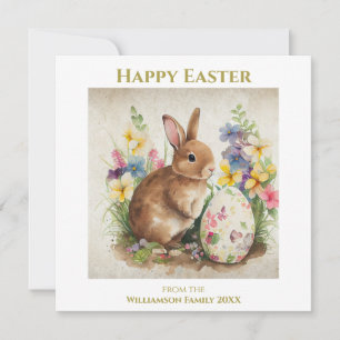 Happy Oaster Vintag Bunny Rabbit Personalisiert Feiertagskarte