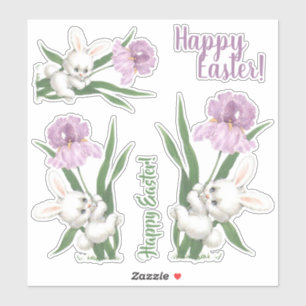 Happy Oaster Vintag Floral Ostern Bunny Aufkleber