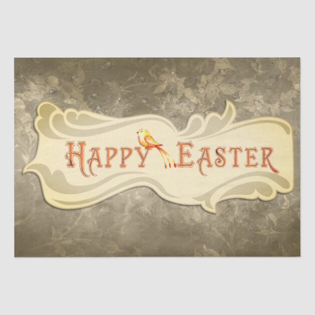 Happy Oaster Vintag Tissue Seidenpapier (Vorderseite)