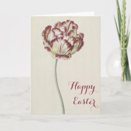 Happy Oaster - Vintage Gelbe und rote Tulip-Karte Feiertagskarte