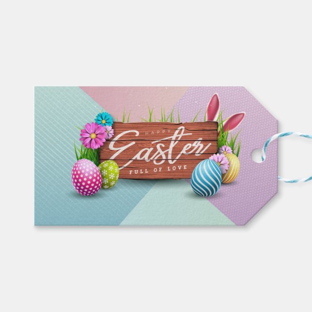 Happy Oaster Voll Liebe Geschenkanhänger (Vorderseite (Horizontal))