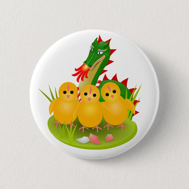 Happy Oaster von drei Küken und Dragon von Mons Button (Vorderseite)