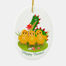 Happy Oaster von drei Küken und Dragon von Mons Keramik Ornament