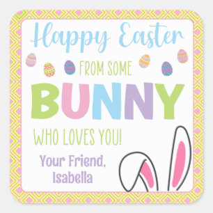 Happy Oaster von einigen Bunny Who Lieben Sie Quadratischer Aufkleber