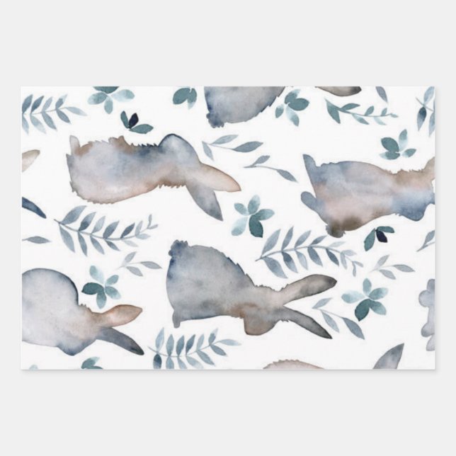 Happy Oaster Wall Art Print Bunnies  Geschenkpapier Set (Vorderseite)