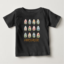 Happy Oaster Watercolor Blumeneier Baby T-shirt