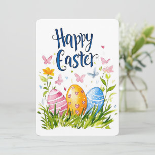 Happy Oaster Watercolor Eggs Feiertagskarte