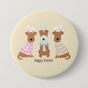 Happy Oaster Welsh Terrier Dogs Button