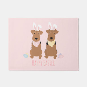 Happy Oaster Welsh Terriers Dogs Bunny Ears Fußmatte