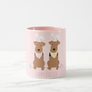 Happy Oaster Welsh Terriers Dogs Bunny Ears Tasse