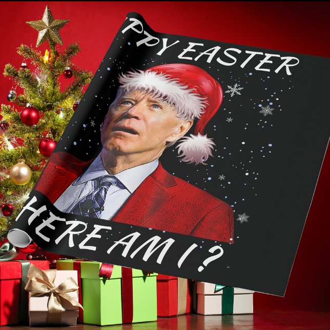 Happy Oaster Where Bin I Funny Joe Biden Santa Xma Geschenkpapier (Von Creator hochgeladen)