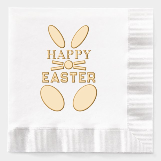 Happy Oaster Whimsical Bunny Rabbit Servietten Mit Folie (Vorderseite)