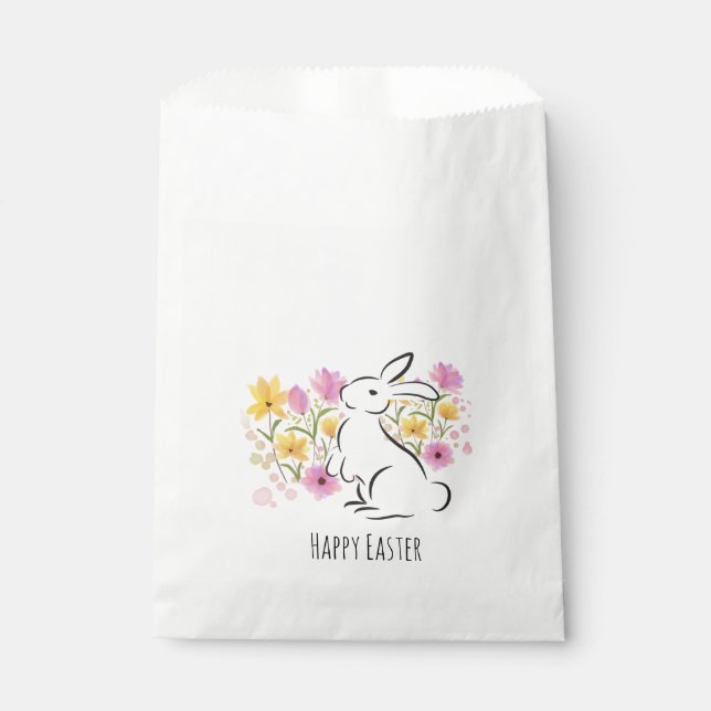 Happy Oaster White Rabbit Blume Gastgeschenk Bag Geschenktütchen (Vorderseite)