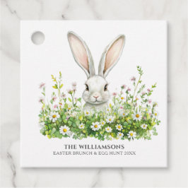Happy Oaster White Rabbit Florals Personalisiert Geschenkanhänger