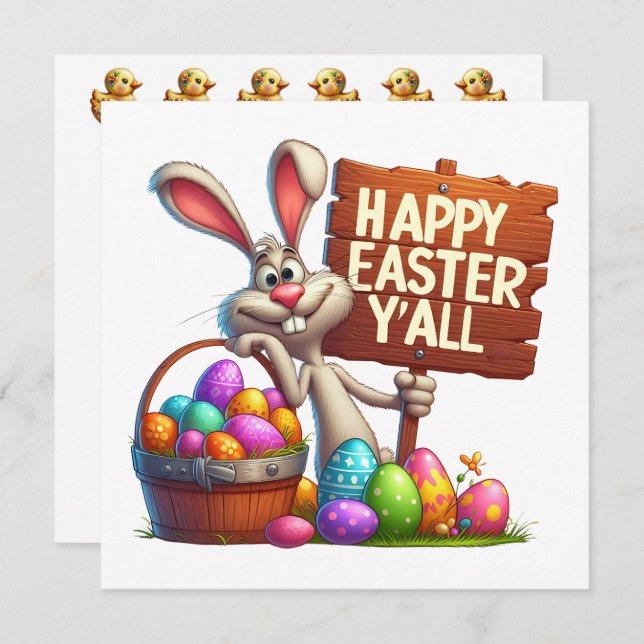 Happy Oaster Y'All Einladung (Vorne/Hinten)